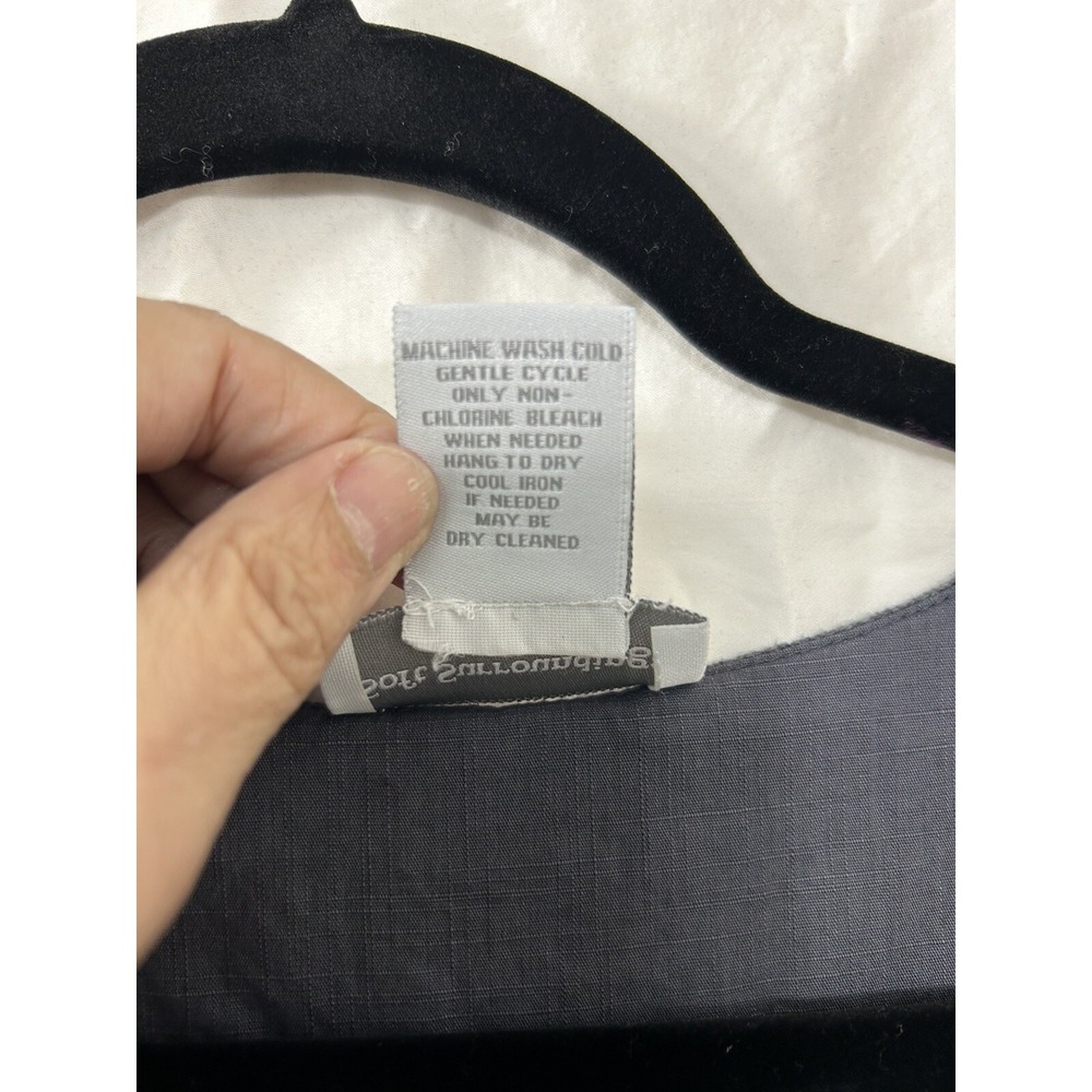 Soft Surroundings Crinkle Gauze Tunic XS Gray Rosette Pocket Boho Lagenlook - Picture 8 of 16